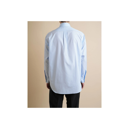 Chemise Ametora Straight Collar Selvedge Poplin - Blue