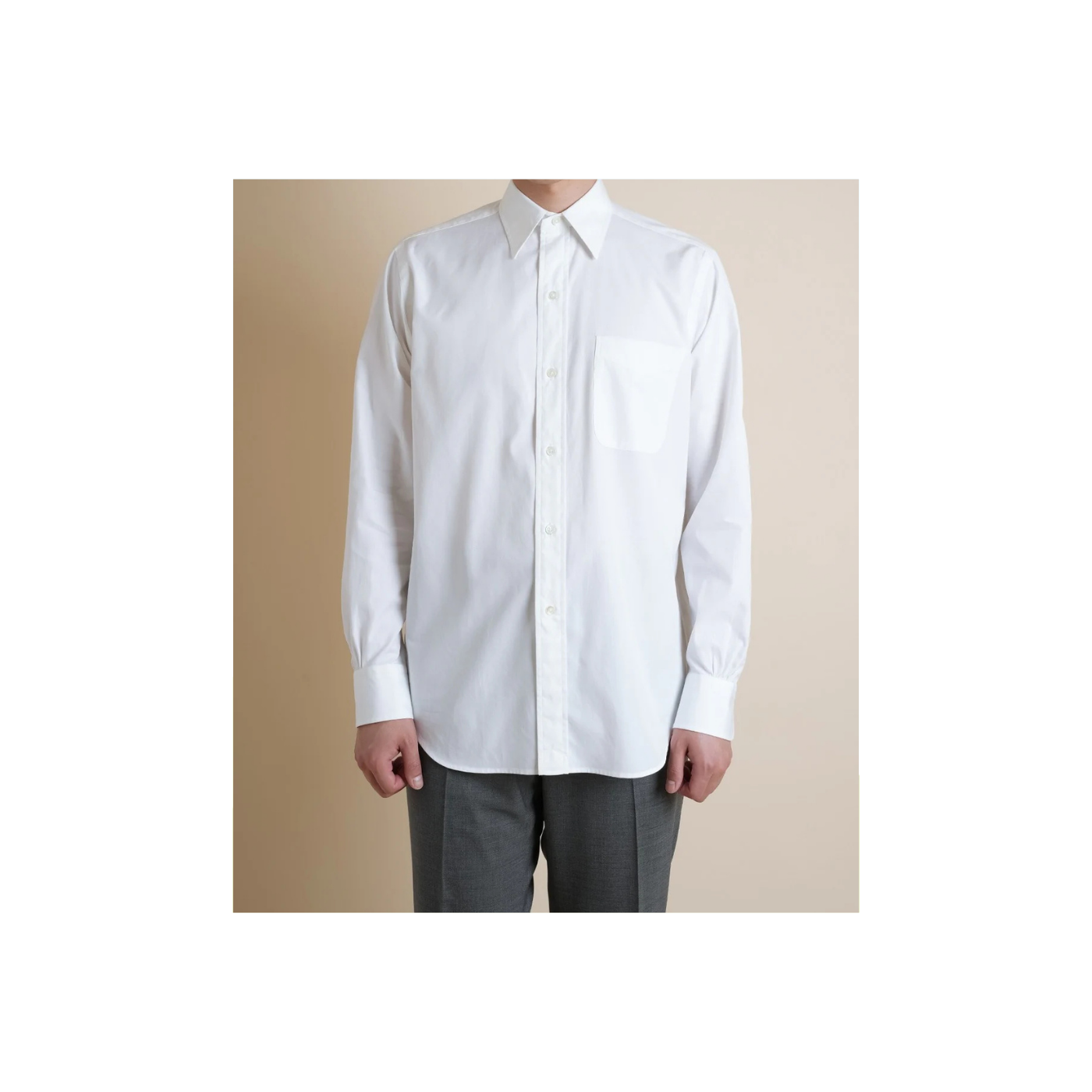 Chemise Ametora Straight Collar Selvedge Poplin - White