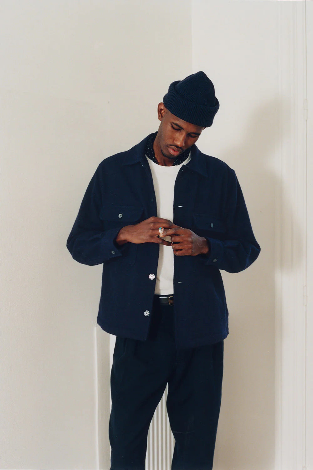 Blouson Worker en laine - Marine