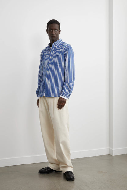 Chemise HEOL Rayures - Bleu roi rayures blanches