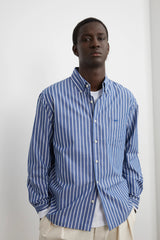 Chemise HEOL Rayures - Bleu roi rayures blanches