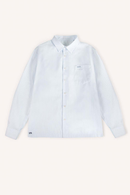 Chemise oxford HEOL - Rayures ciel