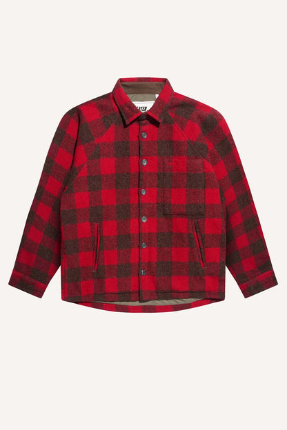 Veste Dune en laine - Carreaux rouges et marrons