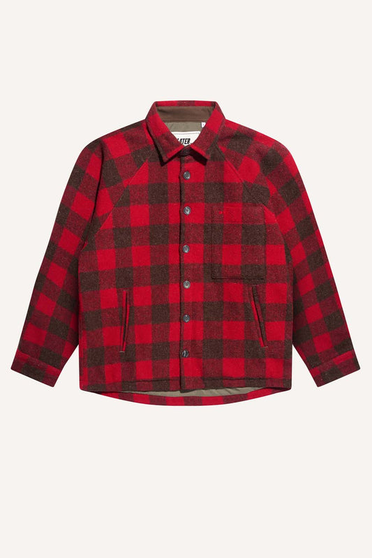 Veste Dune en laine - Carreaux rouges et marrons