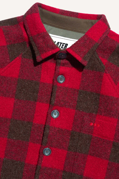 Veste Dune en laine - Carreaux rouges et marrons