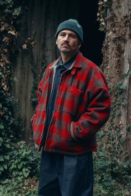 Veste Dune en laine - Carreaux rouges et marrons