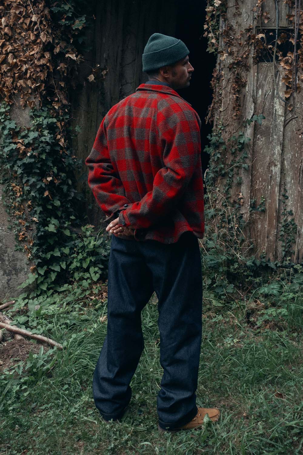 Veste Dune en laine - Carreaux rouges et marrons