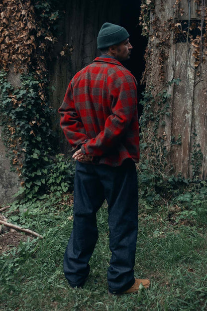 Veste Dune en laine - Carreaux rouges et marrons