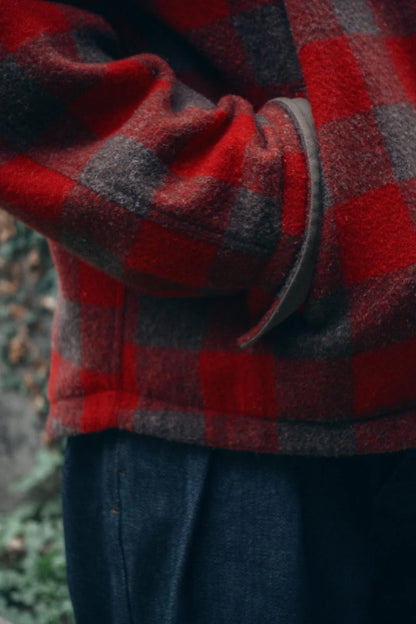 Veste Dune en laine - Carreaux rouges et marrons