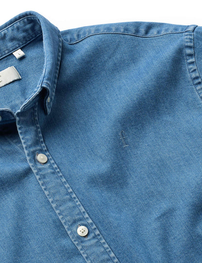 Life Chambray Shirt - Mid Blue