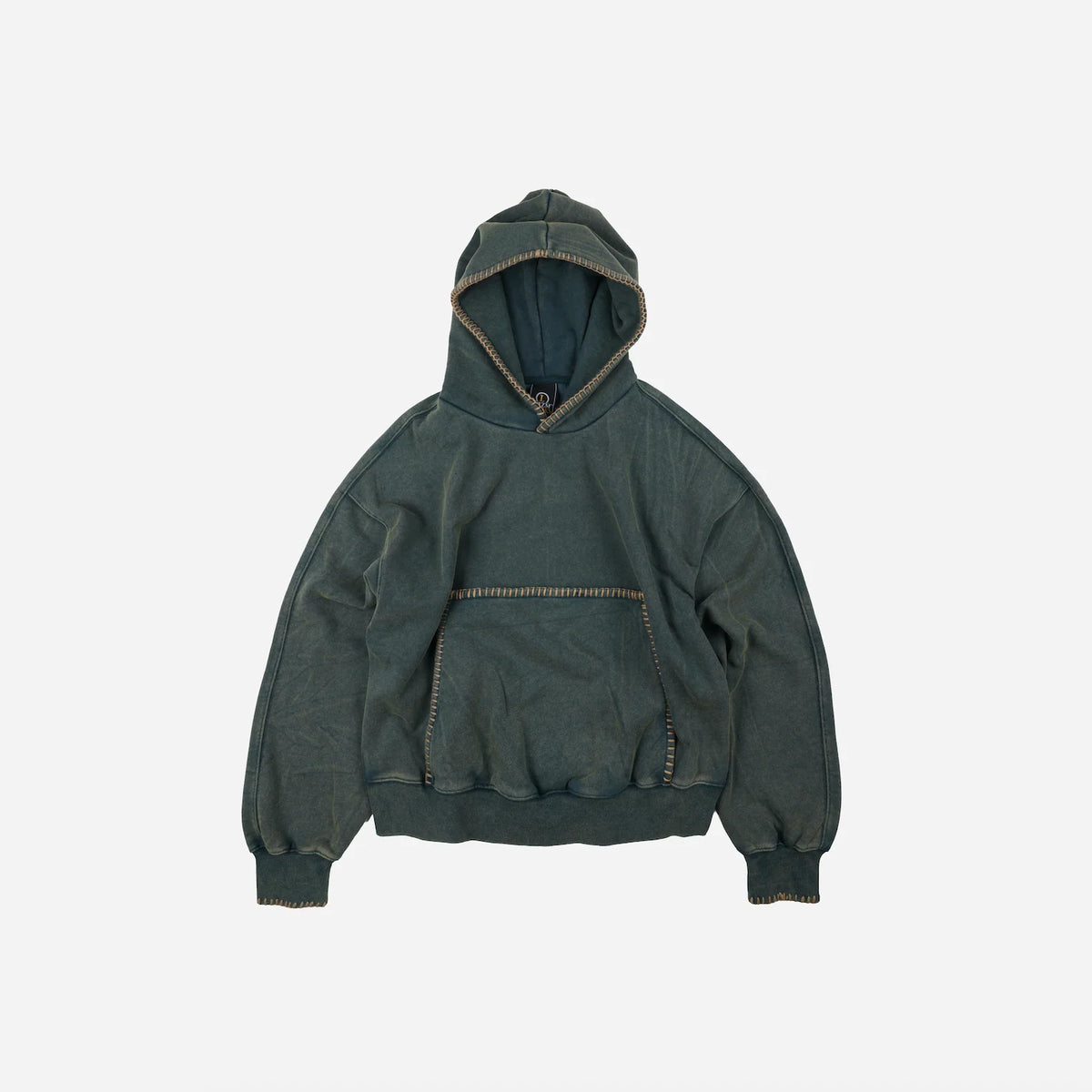 Needle Stitch Pullover Hoody - Vintage Green