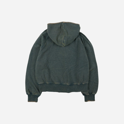 Needle Stitch Pullover Hoody - Vintage Green