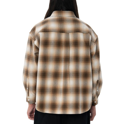 Heavywide Ombre Flannel Shirt - Brown