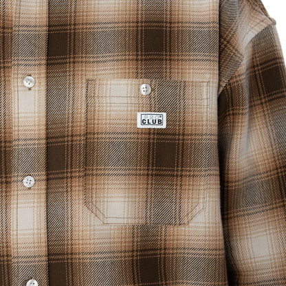 Heavywide Ombre Flannel Shirt - Brown