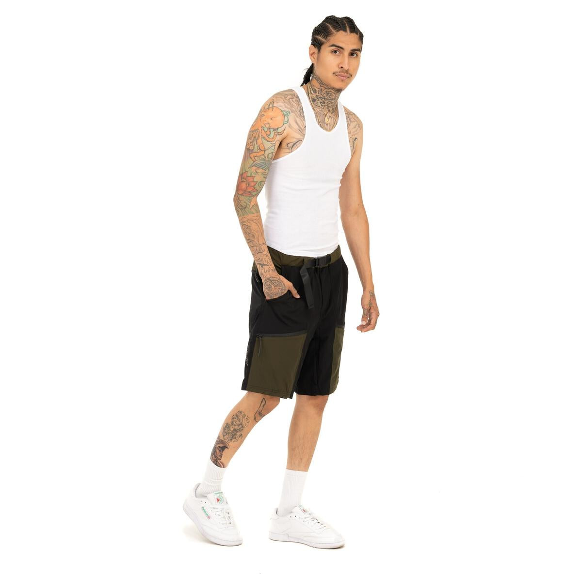 Performance Stretch Nylon Hiking Short - Black/Olive