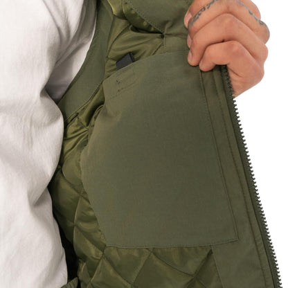 Spring Quilted Lined Work Vest - Olive