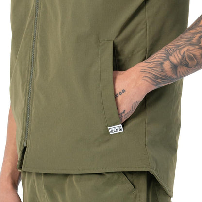 Spring Quilted Lined Work Vest - Olive