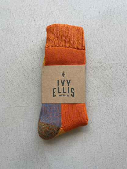 The Seabird Socks - Orange / Grey / Yellow