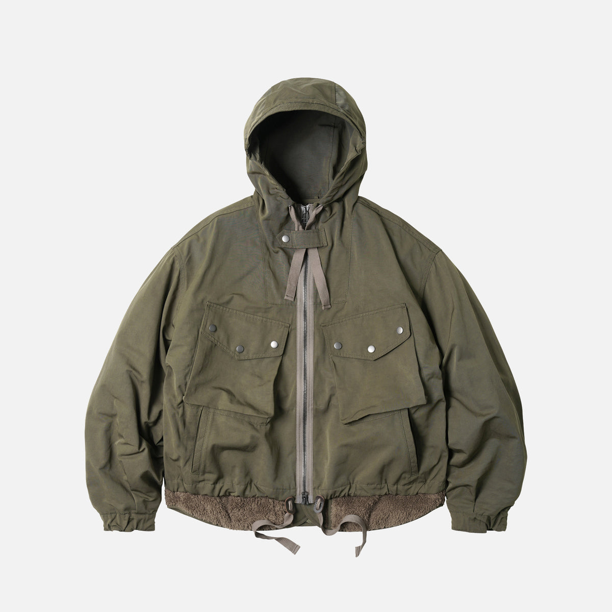 Smock 2 in 1  Hooded Parka Jacket - Olive