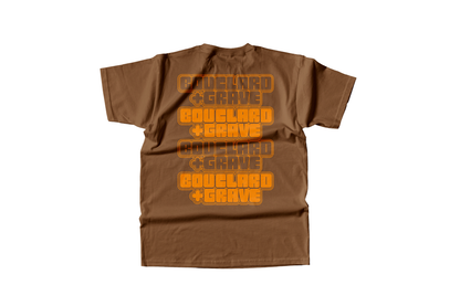 T-Shirt bouclard + grave "affiche" - Brown
