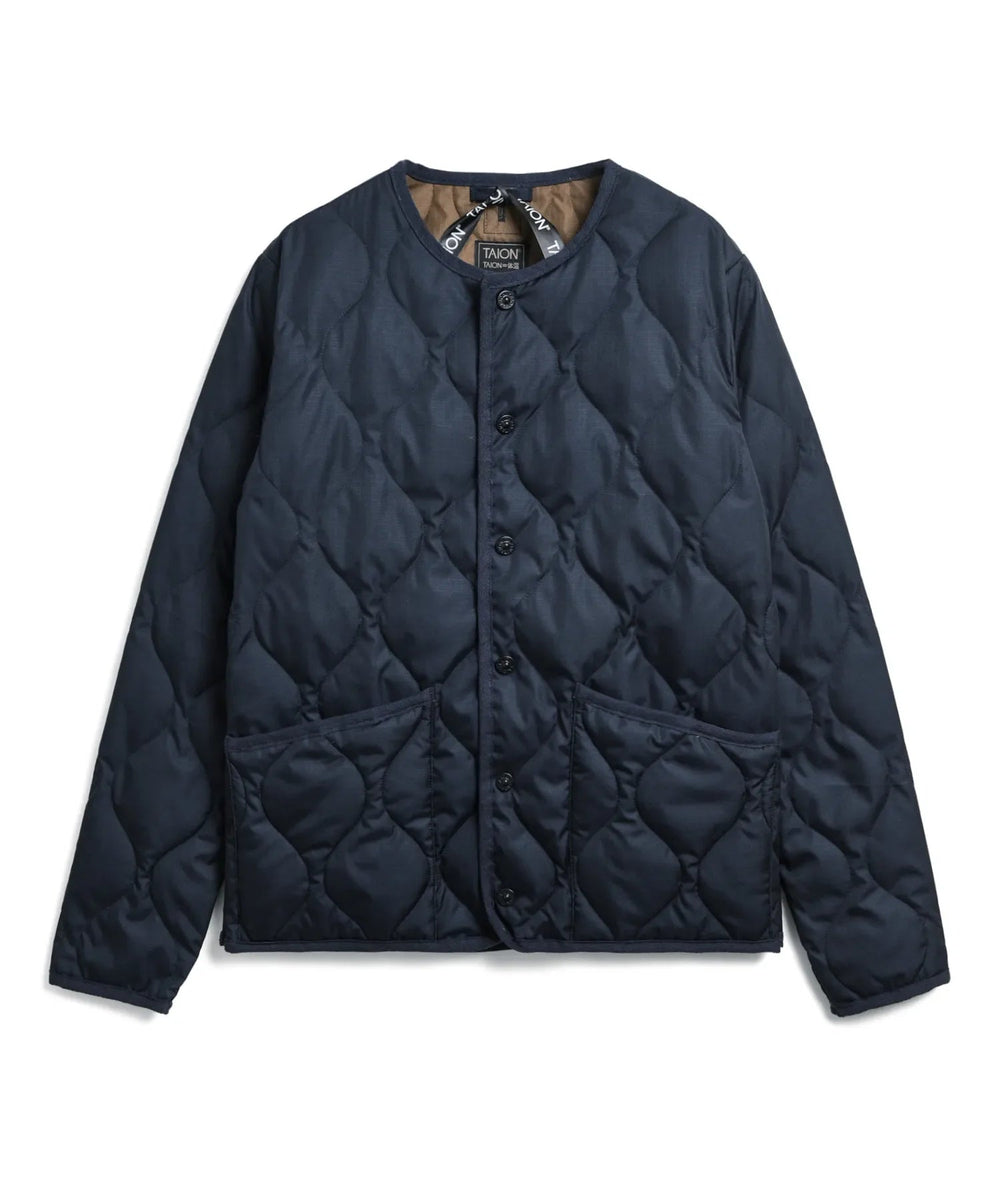 Military Crew Neck Down Jacket - D.Navy