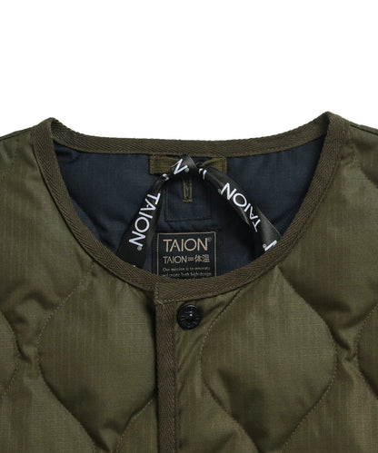 Military Crew Neck Down Jacket - D.Olive
