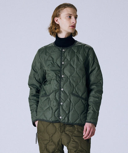 Military Crew Neck Down Jacket - Olive