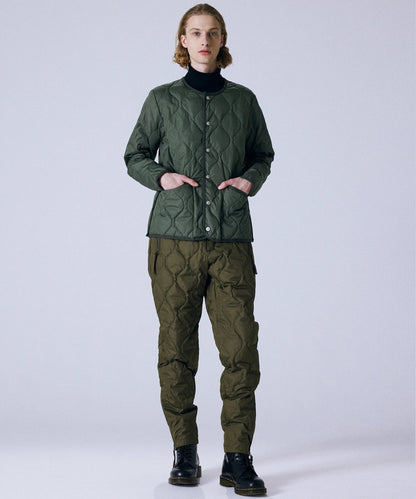 Military Crew Neck Down Jacket - Olive