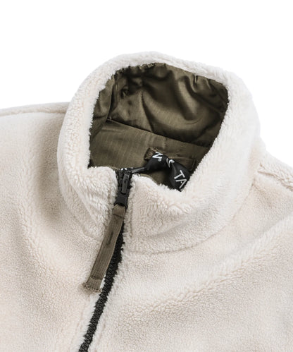 Military Reversible “Hi Neck” Down Vest - D.Olive / Cream
