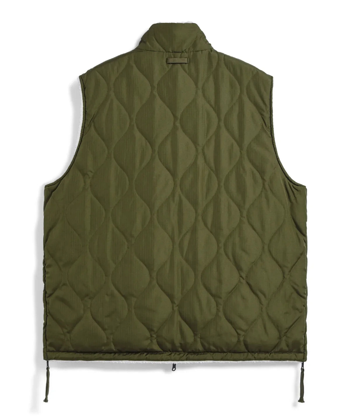 Military Reversible “Hi Neck” Down Vest - D.Olive / Cream