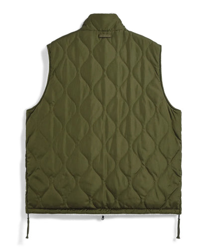 Military Reversible “Hi Neck” Down Vest - D.Olive / Cream
