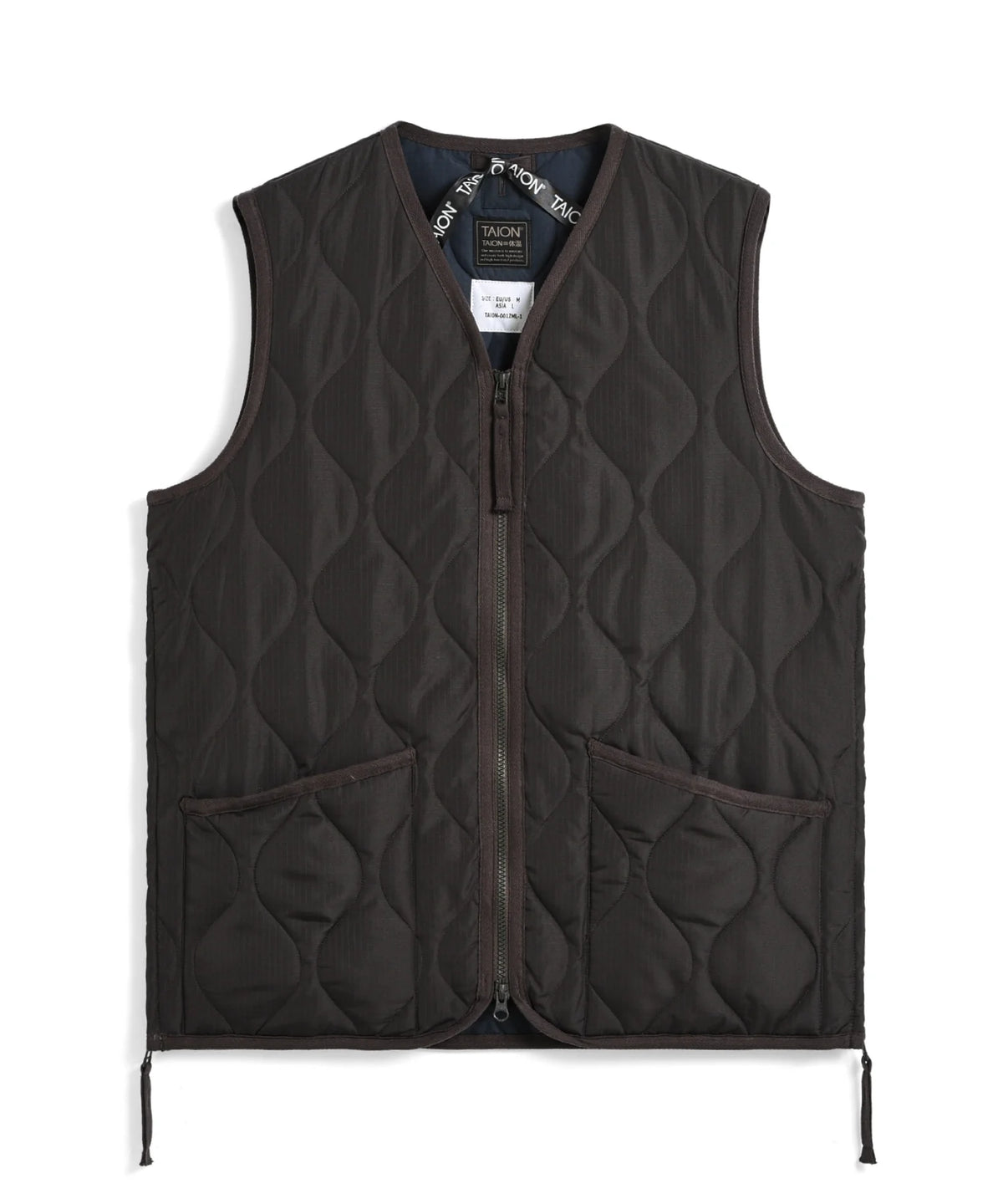 Military V-Zip Neck Down Vest - D.Choco