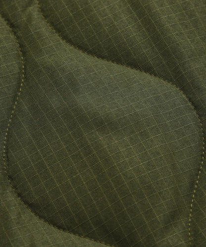 Military W-Zip Neck Down Vest - D.Olive