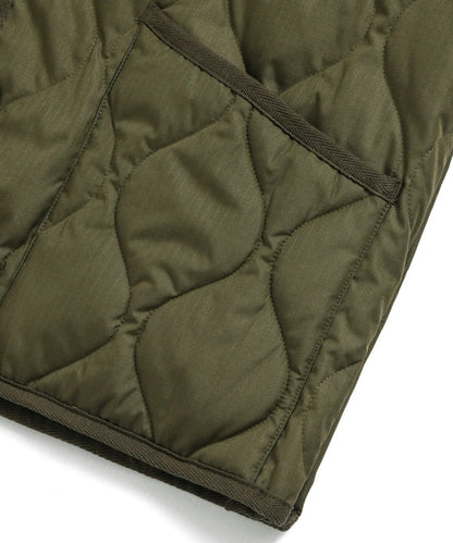 Military W-Zip Neck Down Vest - D.Olive