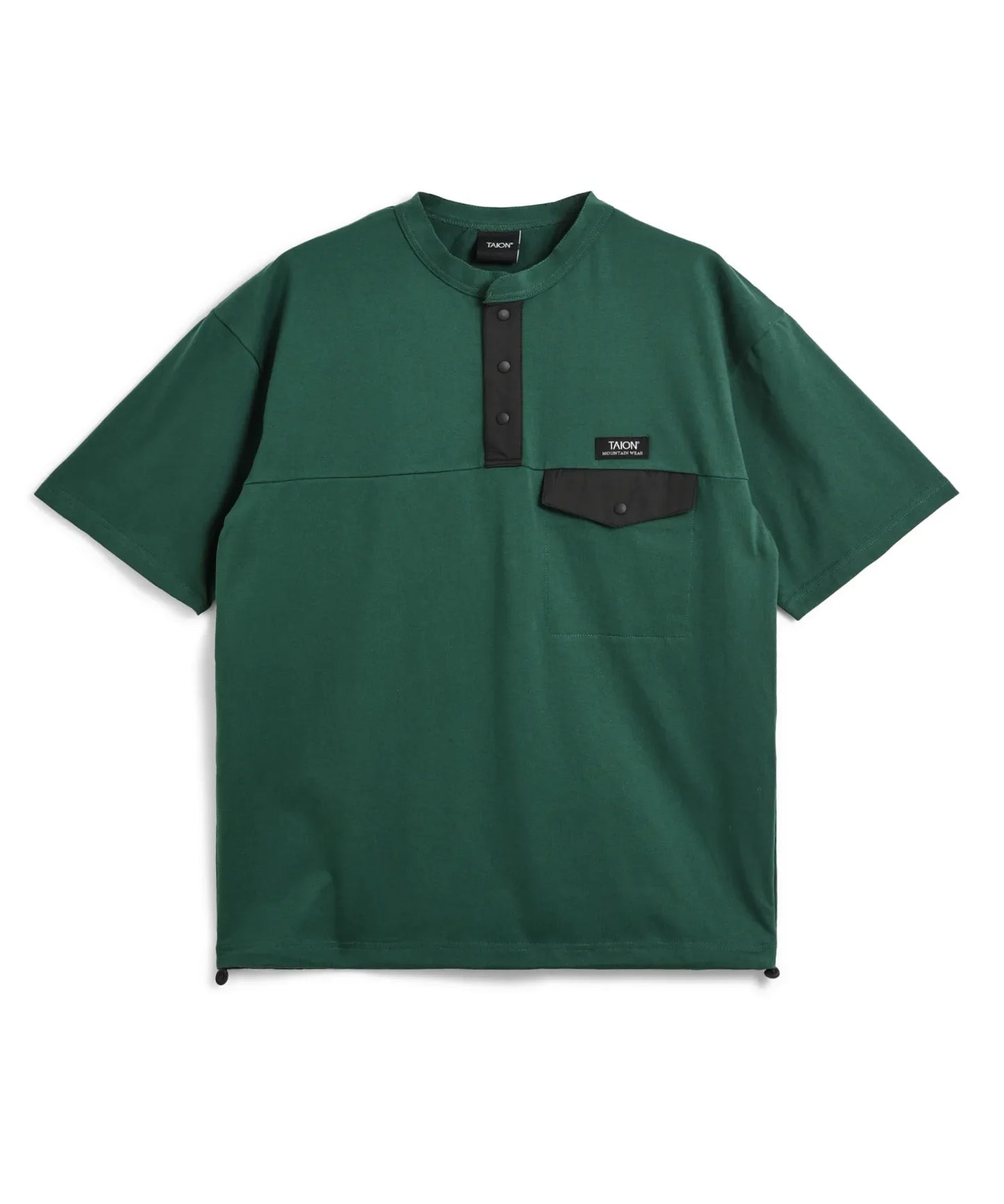 Mountain Henly Neck Pocket T-shirt - D.Green