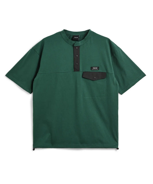 Mountain Henly Neck Pocket T-shirt - D.Green