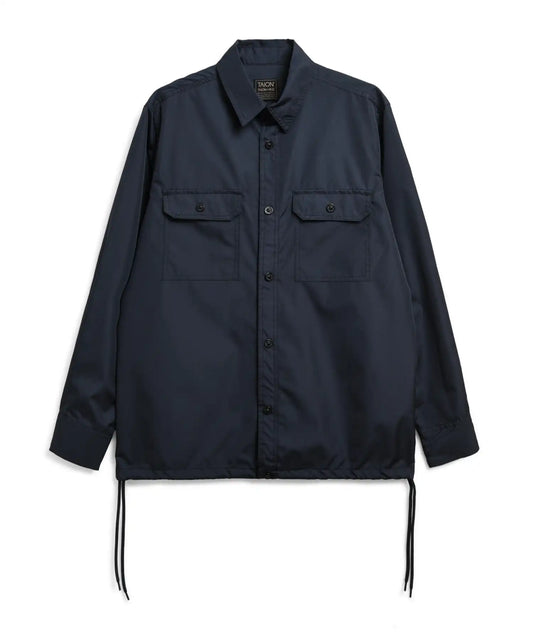Non Down Military Button Slit Shirt LS - D.Navy