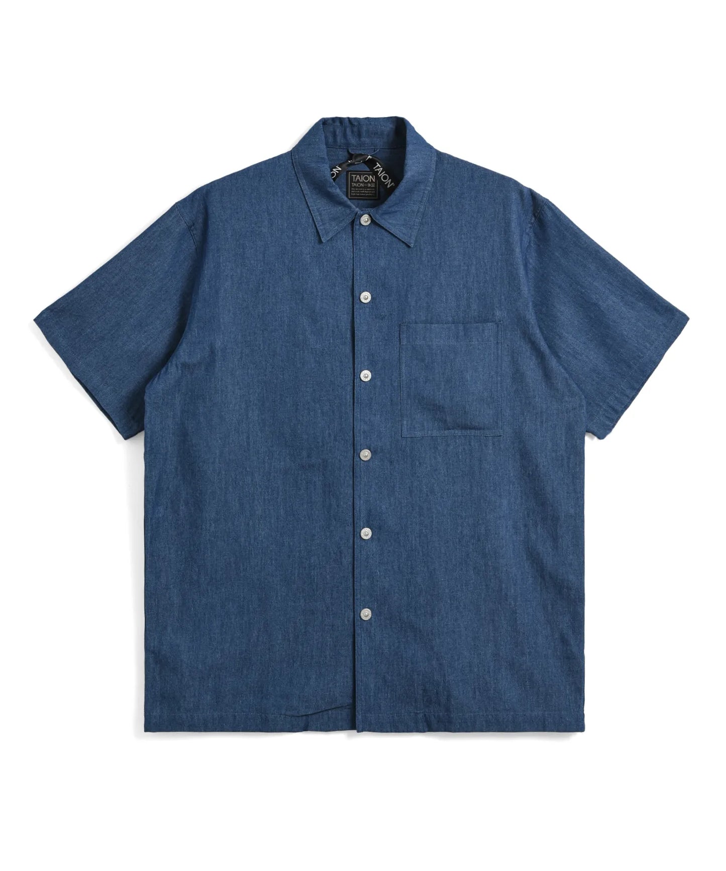 Non Down Military Button Slit Shirt SS - Indigo Denim
