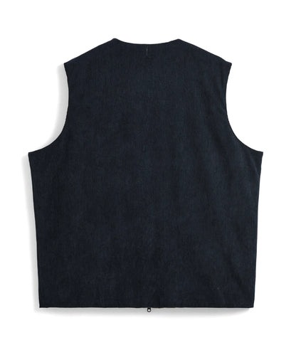 Reversible China Button Down Vest - D.Khaki / D.Navy