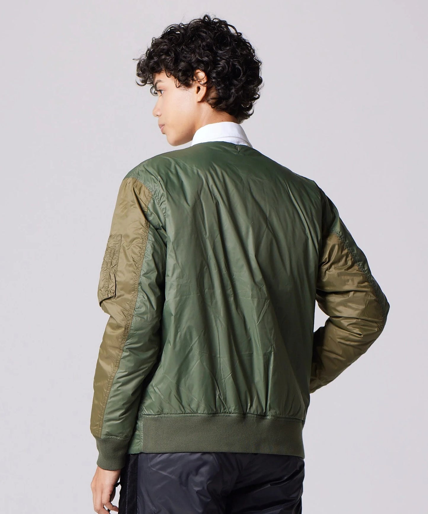 Reversible MA-1 Type Inner Down Jacket - Crazy Olive x Black