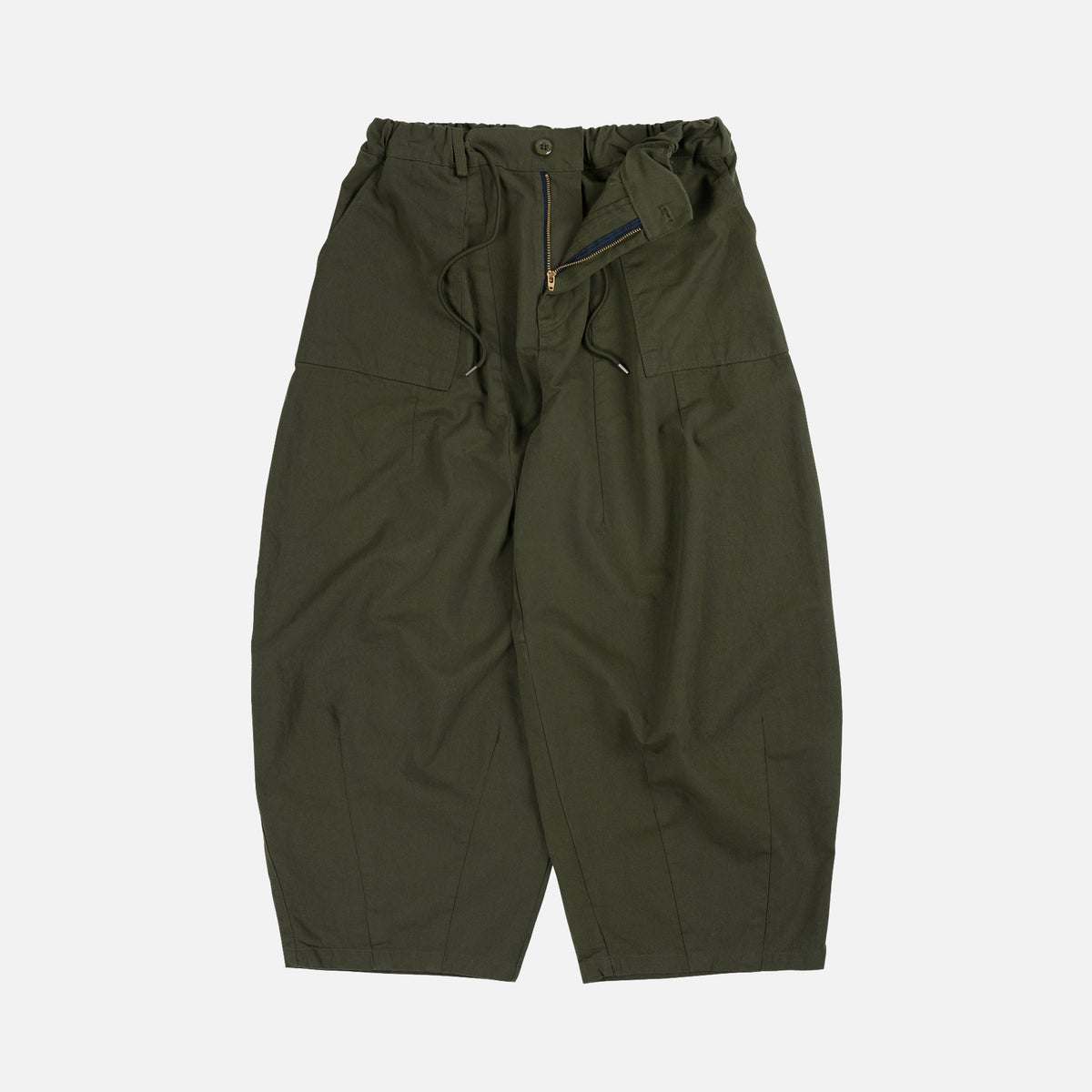 Twill Balloon Pants - Olive