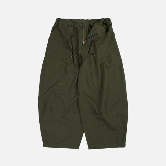 Twill Balloon Pants - Olive