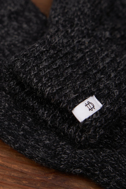 Full Finger Glove Rag Wool - Black Melange