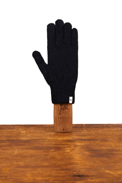 Full Finger Glove Rag Wool - Navy Melange