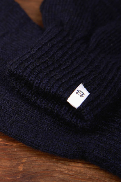 Full Finger Glove Rag Wool - Navy Melange