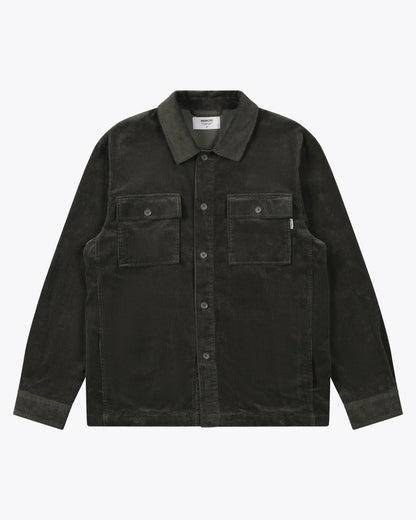 Griffith Corduroy Worker Overshirt - Dark Green