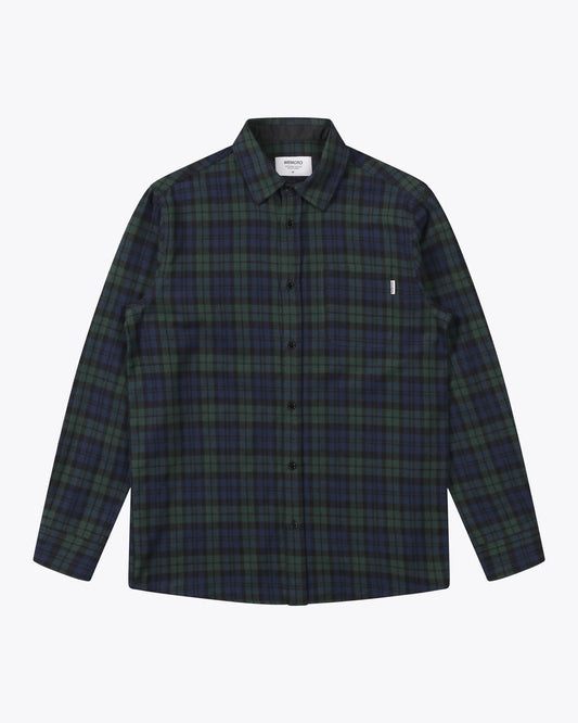 Ian Cotton Flannel Shirt - Dark Green