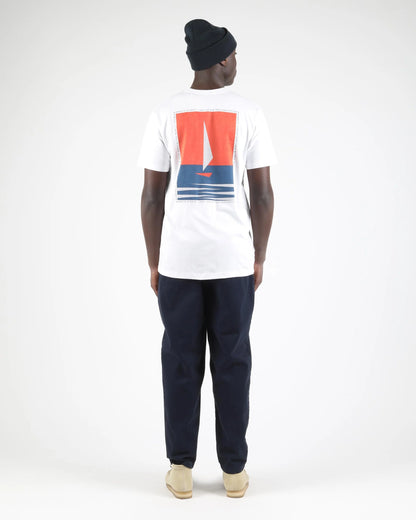 Boat Printed Artwork T-Shirt - White