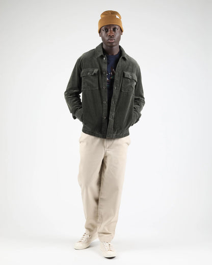 Griffith Corduroy Worker Overshirt - Dark Green