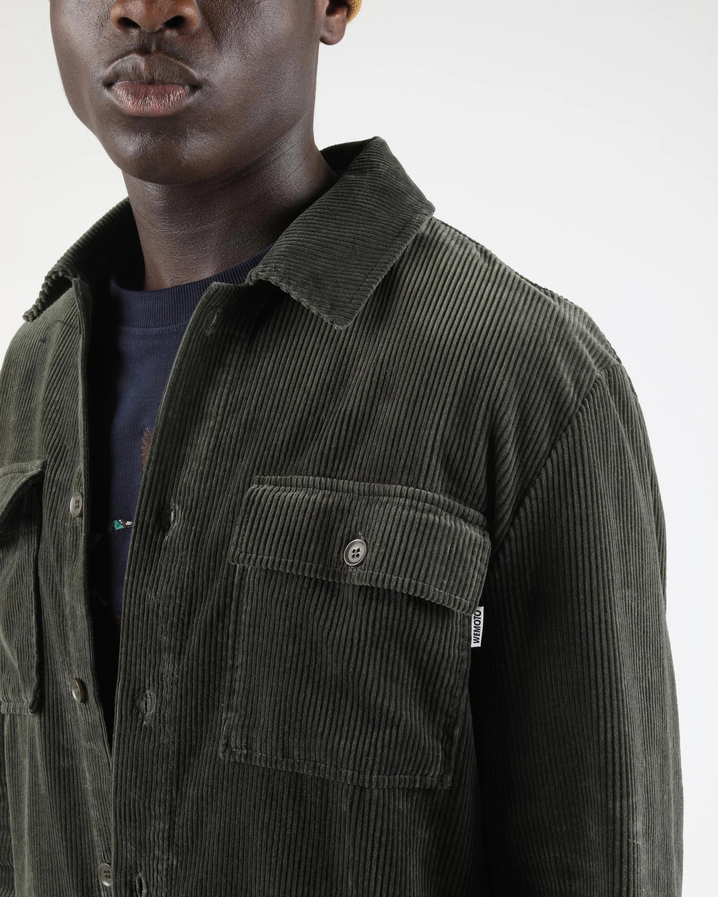 Griffith Corduroy Worker Overshirt - Dark Green